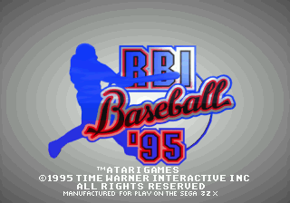 Title screen of RBI Baseball '95