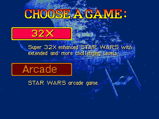Title screen of Star Wars Arcade