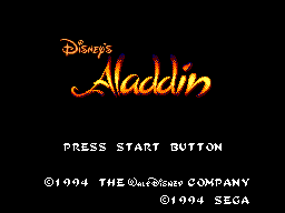 Title screen of Aladdin