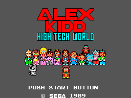 Title screen of Alex Kidd - High-Tech World