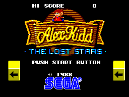 Title screen of Alex Kidd - The Lost Stars