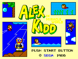 Title screen of Alex Kidd in Miracle World