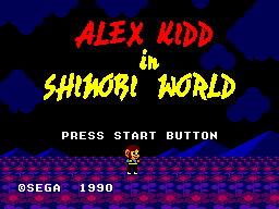 Title screen of Alex Kidd in Shinobi World