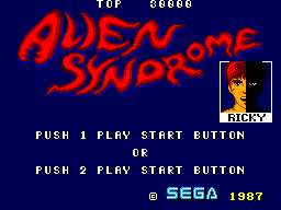 Title screen of Alien Syndrome