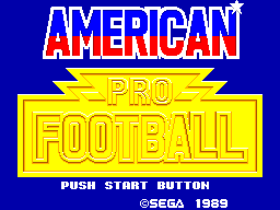 Title screen of American Pro Football