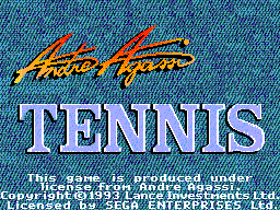 Title screen of Andre Agassi Tennis
