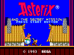 Title screen of Asterix and the Secret Mission