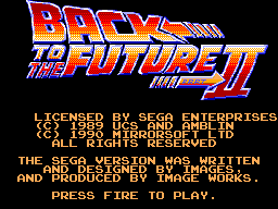 Title screen of Back to the Future Part II