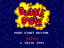 Title screen of Bubble Bobble