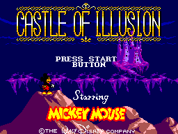 Title screen of Castle of Illusion Starring Mickey Mouse