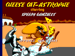 Title screen of Cheese Cat-astrophe Starring Speedy Gonzales