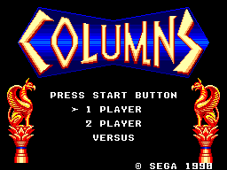 Title screen of Columns