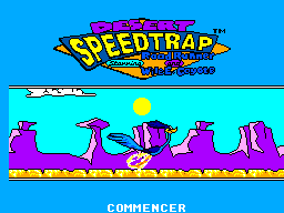 Title screen of Desert Speedtrap Starring Road Runner and Wile E. Coyote