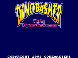 Title screen of DINOBASHER - Starring Bignose the Caveman