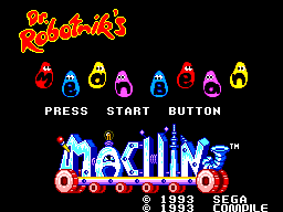 Title screen of Dr. Robotnik's Mean Bean Machine