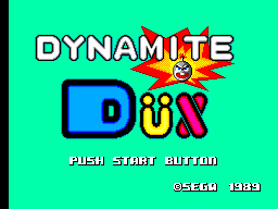 Title screen of Dynamite Dux