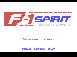 Title screen of F-1 Spirit - The Way to Formula-1
