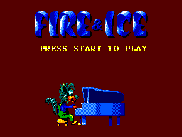 Title screen of Fire & Ice