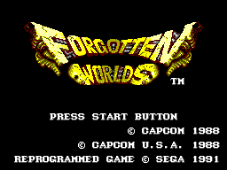 Title screen of Forgotten Worlds