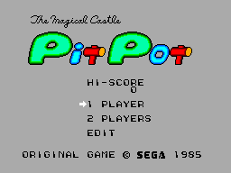 Title screen of Fushigi no Oshiro Pit Pot