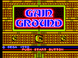 Title screen of Gain Ground