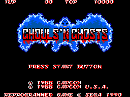 Title screen of Ghouls'n Ghosts