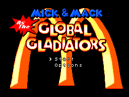 Title screen of Global Gladiators