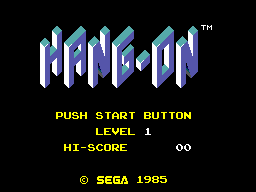 Title screen of Hang On