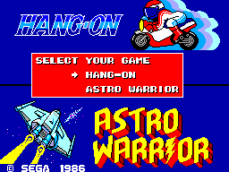 Title screen of Hang On & Astro Warrior