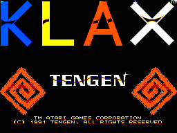Title screen of KLAX