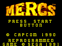 Title screen of Mercs
