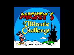 Title screen of Mickey's Ultimate Challenge