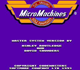 Title screen of Micro Machines