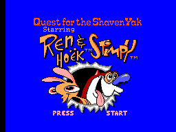 Title screen of Quest for the Shaven Yak Starring Ren Hoek & Stimpy