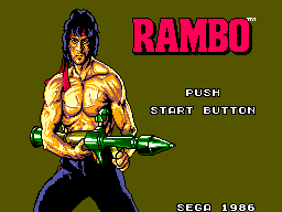 Title screen of Rambo - First Blood Part II