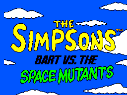 Title screen of The Simpsons - Bart vs. the Space Mutants