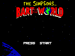 Title screen of The Simpsons - Bart vs. the World