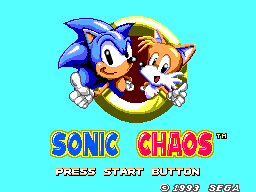 Title screen of Sonic Chaos