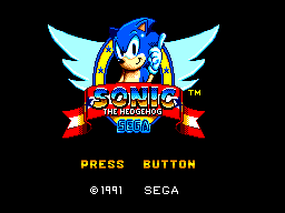 Title screen of Sonic The Hedgehog