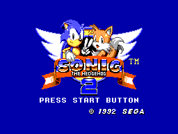 Title screen of Sonic The Hedgehog 2