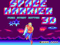 Title screen of Space Harrier 3-D