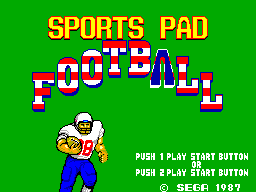 Title screen of Sports Pad Football