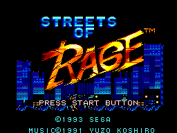 Title screen of Streets of Rage