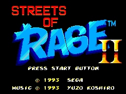 Title screen of Streets of Rage II