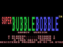 Title screen of Super Bubble Bobble