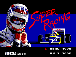 Title screen of Super Racing