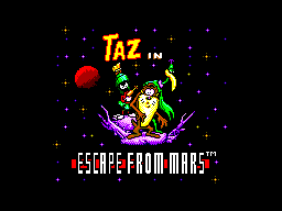 Title screen of Taz in Escape from Mars