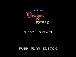Title screen of The Three Dragon Story