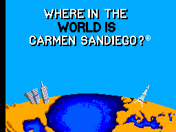 Title screen of Where in the World is Carmen Sandiego