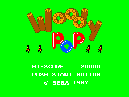Title screen of Woody Pop - Shinjinrui no Block Kuzushi